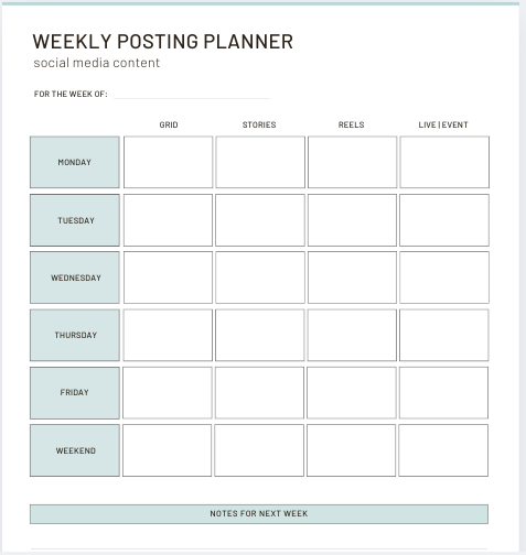 Ultimate Instagram planner template